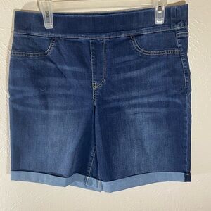 NYDJ Dark Blue Rolled-Hem Denim Shorts